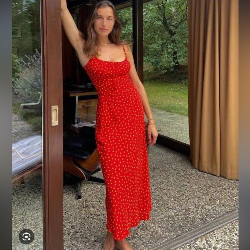 Realisation Par Red Spaghetti Strap Dress